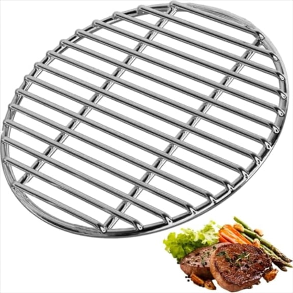HIBIBUD 14" Round Heavy Duty Stainless Steel Bbq Grill Grate-Extra Thick Replacement Cooking Grid for Charcoal Smokers,Campfire,Outdoor Picnic Rv Grilling
