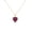 Rose, variant on Halo Heart Shape Ruby and Blue Sapphire Stone 925 Silver 14K Yellow Gold Over Pendant Necklace For Women