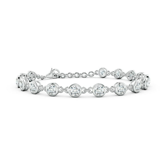 ANGARA IGI Certified Lab Grown 4 Ct Diamond Tennis Bracelet for Women in 14K White Gold (Size-4.1mm| Color-F-G| Clarity-VS) | April Birthstone, Anniversary, Jewelry Gift for Women | Diamond Bracelet