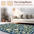 thumbnail image 2 of ODIKA 4'x6' Machine Washable Non-Slip Area Rug, Elegant Botanical Vine Floor Covering with Lush Foliage Design High Traffic Rug, Blue, 137310, 2 of 7