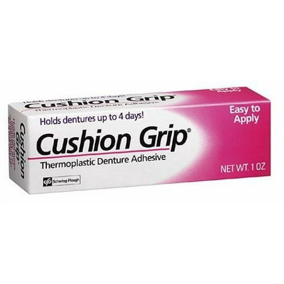 Cushion Grip Thermoplastic Denture Adhesive for Dentures, Long-Lasting Cushion Grip Polygrip Alternative – 1 oz Tube