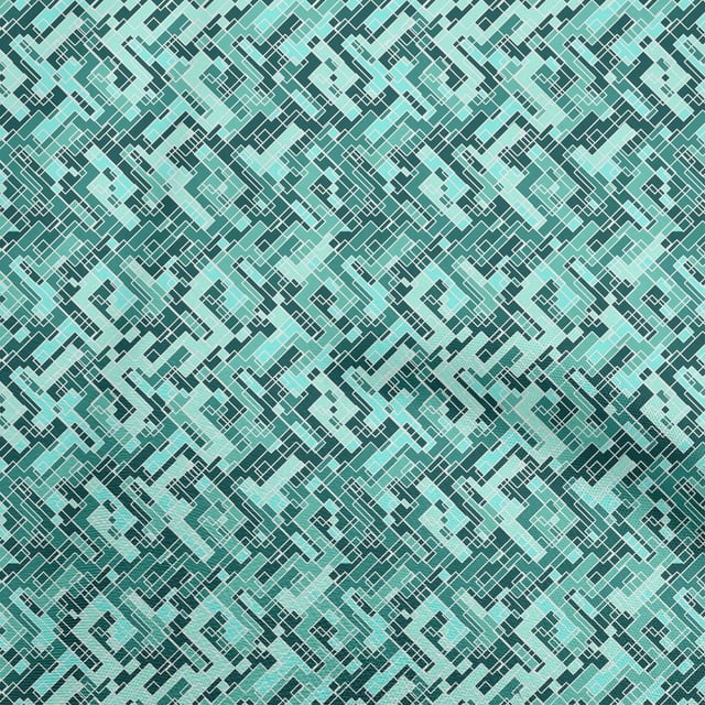 oneOone Cotton Jersey Turquoise Green Fabric Abstract Sewing Craft Projects Fabric Prints By Yard 58 Inch Wide