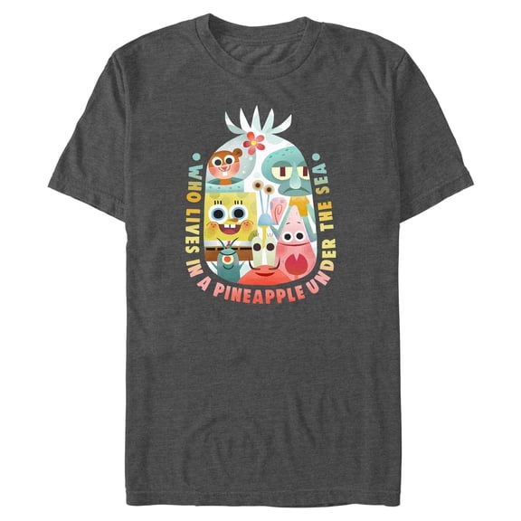 Mens SpongeBob SquarePants Who Lives In A Pineapple T Shirt