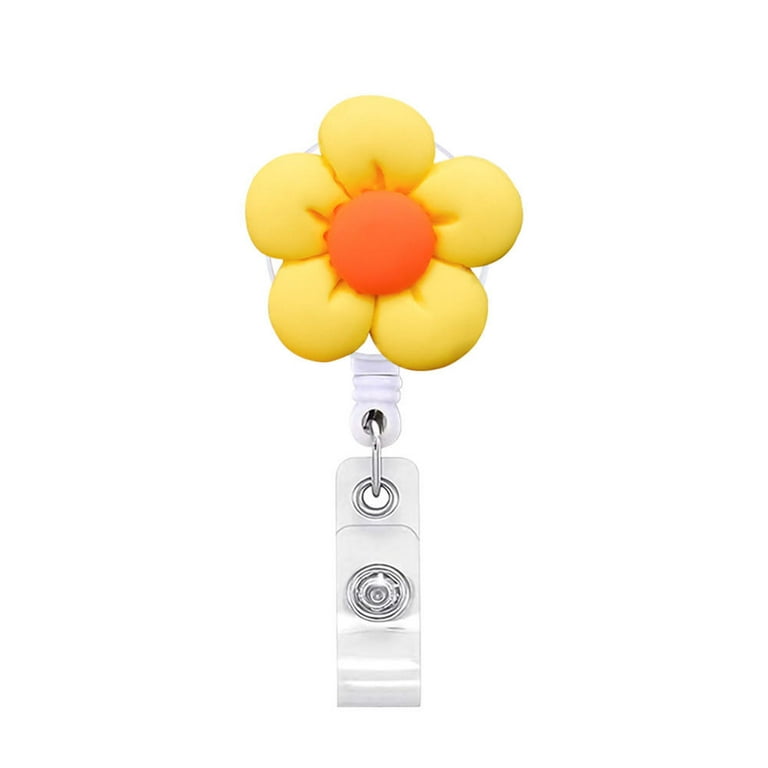 Angfeng 7 Color New Style Cute Flower Retractable Nurse Badge Reel