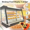 thumbnail image 3 of 35in Egg Tart Food Display Warmer Pizza Hot Dog Heating Display Cabinet Front Sliding Door 3-Tier, 3 of 7