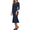 thumbnail image 4 of INSPIRE CHIC Women's Vintage Bodycon Fishtail 3/4 Sleeve Work Cocktail Dresses, 4 of 5
