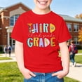 thumbnail image 2 of Glisme Big Girls Back To School T-Shirt Letter Print Short Sleeve Crew Neck Fall Casual Girls Tees Size 9-10 Years Red, 2 of 7
