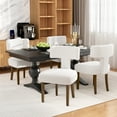 thumbnail image 5 of DONICK T-Shape Back Upholstered Dining Chairs Set of 8,Lambswool Fabric Modern Wooden Armless Side Chair for Dining Room Kitchen Living Room Bedroom(Beige), 5 of 12