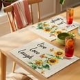 thumbnail image 4 of Sunflower Placemats Set of 6 Watercolor Summer Botanical Butterfly Place Mats Indoor Wipeable Table Mats Washable Cloth Dining Table Placemats for Kitchen Holiday Party Home Decor 13x19 Inch, 4 of 9