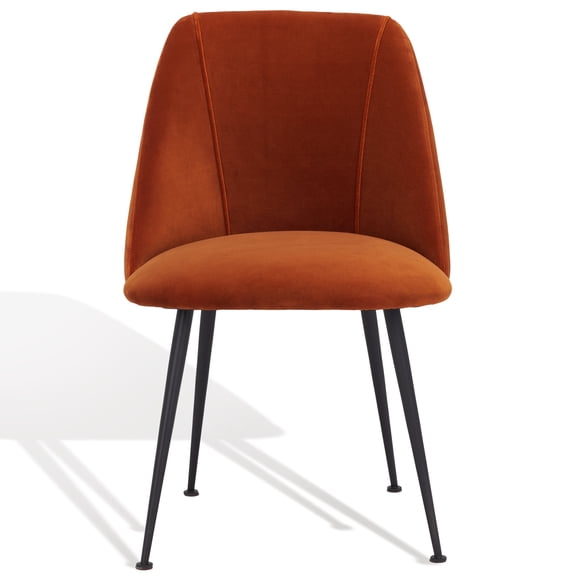SAFAVIEH Couture Foster Classic Velvet Solid Dining Side Chair, Rust/Black