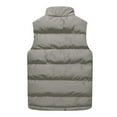 thumbnail image 4 of Mens Puffer Vest Quilted Outerwear Winter Warm Down Puffy Vests Lightweight Casual Padded Jacket Sleeveless Jackets Outwear with Pockets, 4 of 7