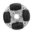 thumbnail image 3 of Roue Omnidirectionnelle, Double Roue Omnidirectionnelle Argent Noir pour Kit Robotique de Plate-Forme, 3 of 8