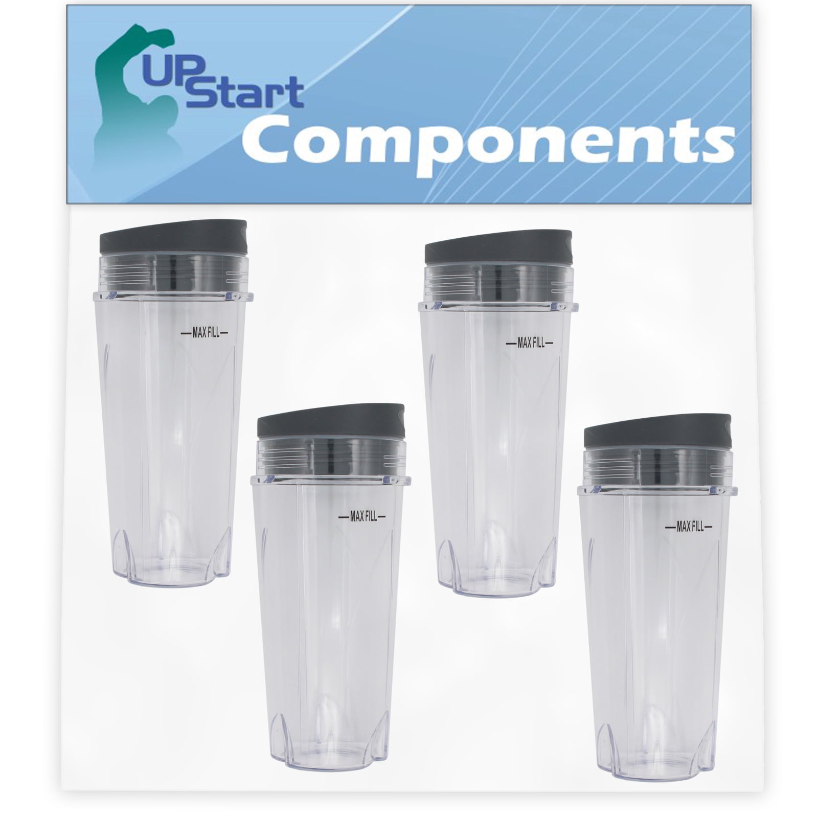 4 Pack UpStart Components Replacement Single Serve 16 oz Cup for Ninja