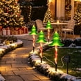 thumbnail image 6 of Aoznliie Solar Christmas Lights, 5 Pack Solar Garden Stake Lights with Tree Shaped Multicolor LED, Waterproof Pathway Lights for Yard Lawn, 79in, 6 of 6