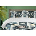 thumbnail image 2 of Ambesonne Astronaut Duvet Cover Set, Cartoon Space Character, King, Blue Grey Cadet Blue, 2 of 4