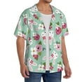 thumbnail image 4 of Wukai Bunny And Rose Men's Casual Short-Sleeve Button Down Shirt - Lightweight Summer Dress Shirt for Daily Wear-XX-Large, 4 of 7