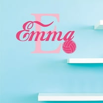 Personalized Name Vinyl Decal Sticker Custom Initial Wall Art Volleyball Girls Sports Decor 22 Inches X 24 Inches
