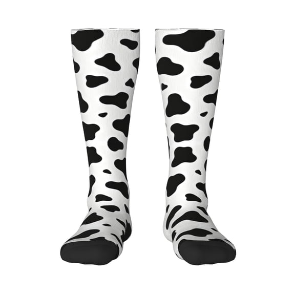 Cow Spots Print Knee High Socks for Women Long Leg Warmers Socks