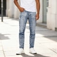 thumbnail image 6 of ZVNAΖH Men's Motorcycle Biker Jeans, Anti-Tear Slim Denim Pants with Stitched Knee Details for Riding & Casual Wear, XS-2XL, 6 of 9