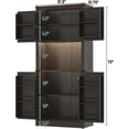 thumbnail image 2 of 72" Tall Farmhouse Kitchen Pantry Cabinet with 10 Side Shelves and LED Light & Power Outlet, 5 Layers Pantry Storage Cabinet with Barn Doors&Load-Bearing Steel Pipe for Dining Room,Living Room, 2 of 9