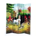 thumbnail image 1 of Wayborn Hand Painted Hunting Scene Room Divider, 1 of 1