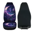 thumbnail image 2 of Binienty Dragonfly Car Seat Covers for Women Purple Floral Moon Car Front Seat Covers 2 Pack Accessories Auto Interior Decor Protector All Seasons Use for SUV Truck Van, 2 of 5