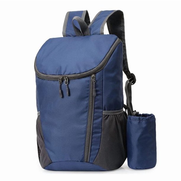 Mochila PortáTil para Acampar Al Aire Libre, Mochila de Senderismo, Mochila Ligera una Prueba de Agua para Viajes - Azul
