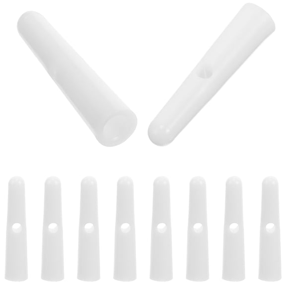 BESTOYARD 10Pcs Durable White Umbrella Beads Decorative Tail Covers for Patio and Sun Umbrellas