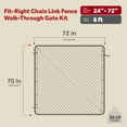 thumbnail image 2 of Adjust-A-Gate Fit-Right Chain Link Fence Walk-Through Gate Kit 24"-72" x 6', 2 of 11