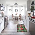 thumbnail image 6 of Lomyolo Christmas Decoration Christmas Kitchen Rugs and Mats Runner Winter Holiday Kitchen Rug Seasonal Low-Profile Non Slip Kitchen Floor Mat Xmas Decor 2 Set 16''x24''+16''x47'' Santa Snow, 6 of 6