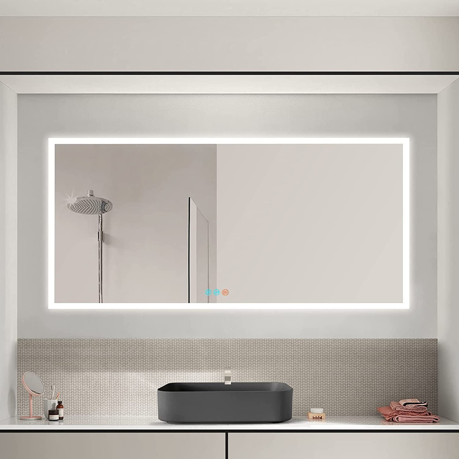 Portable Travel Anti Fog Wall Mounted Hanging Mirror Approx 17 x 13cm Bathroom Mirror for Shaving and Makeup Acrylic Fogproof Shatterproof Shower Mirror