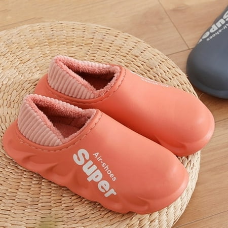 

CoCopeanut Men Winter Slippers Waterproof Home Shoes Fashion Brand Cotton Shoes Couple Indoor Slides Thick Platform Flip Flops Plus Velvet