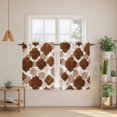 thumbnail image 2 of Brown Geometric Moroccan Kitchen Curtains 54 Inch Length, Abstract Coffee Ombre Modern Tiers Curtains for Bathroom Bedroom Cafe, Light Filtering Small Window Treatment Short Drapes 2 Panels 42"Wx54"L, 2 of 8