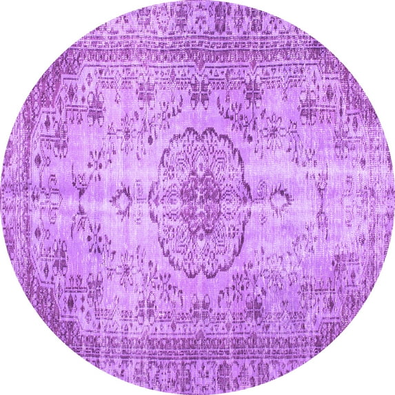 Ahgly Company Indoor Round Persian Purple Traditional Area Rugs, 4' Round