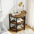 thumbnail image 3 of Tribesigns Half Round End Table, 3-Tier Narrow Side Table with Metal Frame, Half Circle Table, Half Moon Small Coffee Accent Table Bedside Table for Living Room, Bedroom, Rustic Brown, 3 of 8