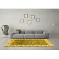 thumbnail image 3 of Ahgly Company Machine Washable Indoor Square Abstract Yellow Modern Area Rugs, 6' Square, 3 of 4