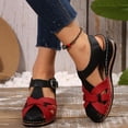 thumbnail image 5 of DIVVce Closed Toe Cross Strap Wedge Sandals For Women Adjustable Buckle Casual Summer Footwear, 5 of 8