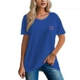 thumbnail image 5 of Women's 100% Cotton Comfortable Tee with Smile Print, 5 of 17