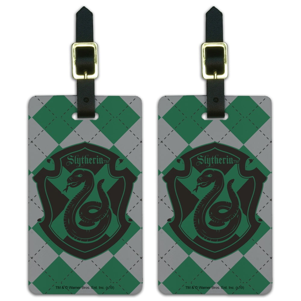 Harry Potter Slytherin Plaid Sigil Luggage ID Tags Suitcase CarryOn