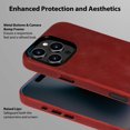 thumbnail image 4 of Funda de piel Belemay para iPhone 16 Pro Max con MagSafe Red, 4 of 8