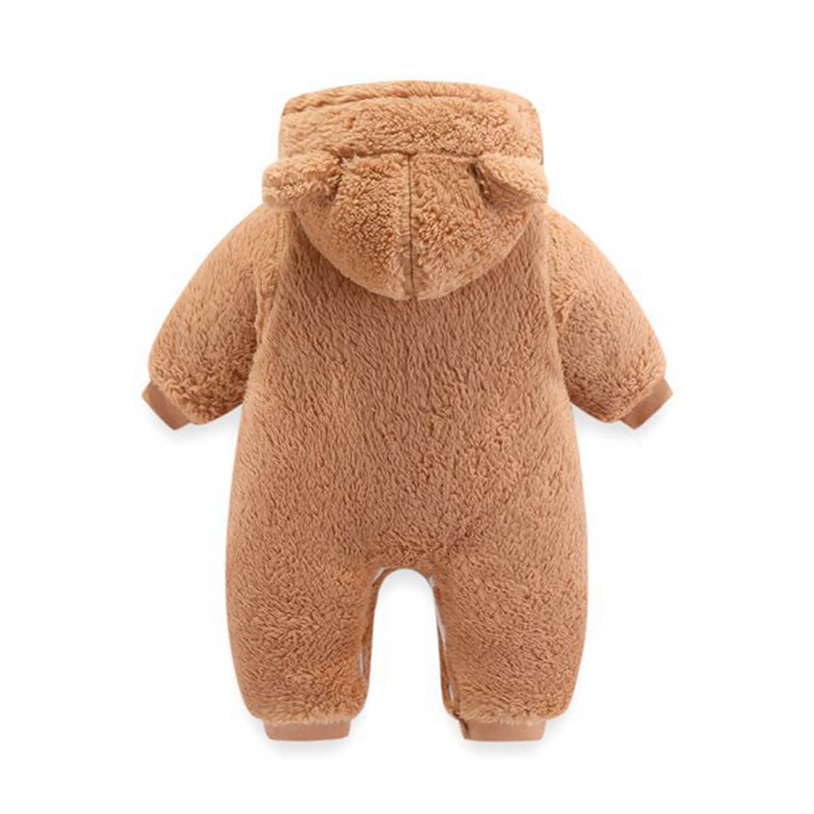 Baby Bear Snowsuit Hooded Jumpsuit Romper Cute Animal Design Bear Baby Clothes for Baby Boys 0-3 Months