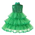 thumbnail image 5 of Girls Christmas Elf Cosplay Costume Carnival Party Kids Xmas Tree Princess Tutu Dress Children Stage Performance Fancy Dress-up, 5 of 5