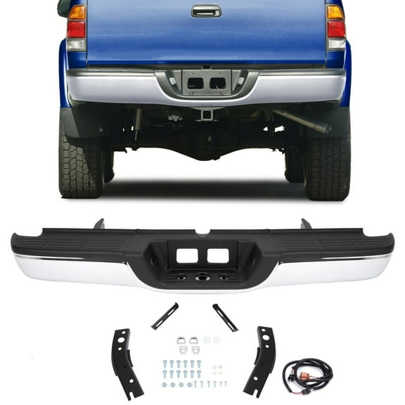 Complete Chrome Rear Step Bumper Assembly For Toyota Tundra 2000-2006 Steel
