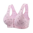 thumbnail image 3 of Front Closure Bras for Women Plus Size Lace Wireless Underwear Comfortable V Neck Push Up Full Coverage Lingerie Sports Bra,Red,38 C, 3 of 3