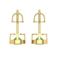 thumbnail image 4 of 2 ct Screw-Back Stud Earrings for Women | 6.5mm Round Cut Natural Peridot | 18K Yellow Gold, 4 of 5