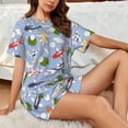 thumbnail image 4 of Rocae Colorful Koi Fish for Two Piece Sleepwear Pajamas Sets for Women Soft Short-Sleeved Pjs with Lounge Shorts -4X-Large, 4 of 6