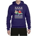 thumbnail image 2 of Wild Bobby, I Run on Coffee and Christmas Cheer Ugly Christmas Sweater Unisex Graphic Hoodie Sweatshirt, Purple, Medium, 2 of 6