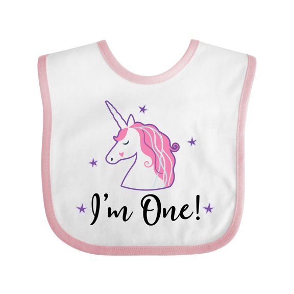 Inktastic 1st Birthday Unicorn Girls Baby Bib