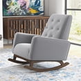thumbnail image 4 of Walker Pillow Back Fabric Indoor Nursery Rocking Chair in Light Gray (Set of 2), 4 of 6
