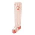 thumbnail image 4 of WUXIAN Infant Cute Socks 3 Pairs Fun Cool Patterned Athletic Crew Socks Novelty Casual Dress Sock Knee-High Socks,Light Pink,2-3 Years, 4 of 5
